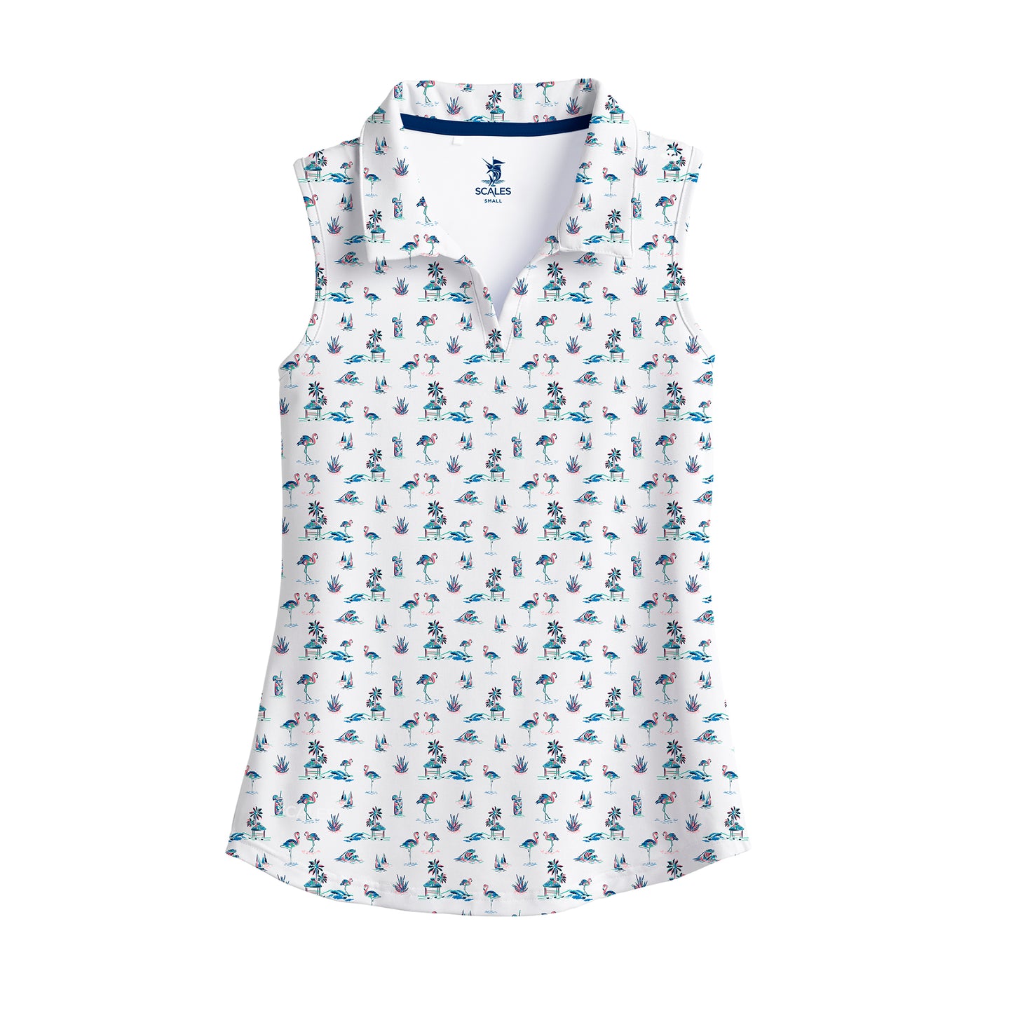 Thirsty Flamingo Sleeveless Polo