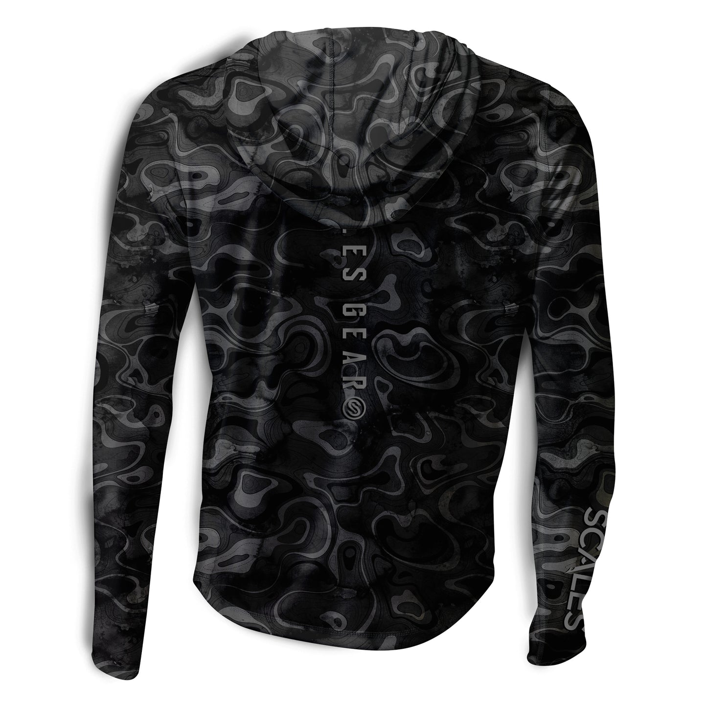Scales Topo Hooded Long Sleeve Performance Shirt Grey, 2XLarge