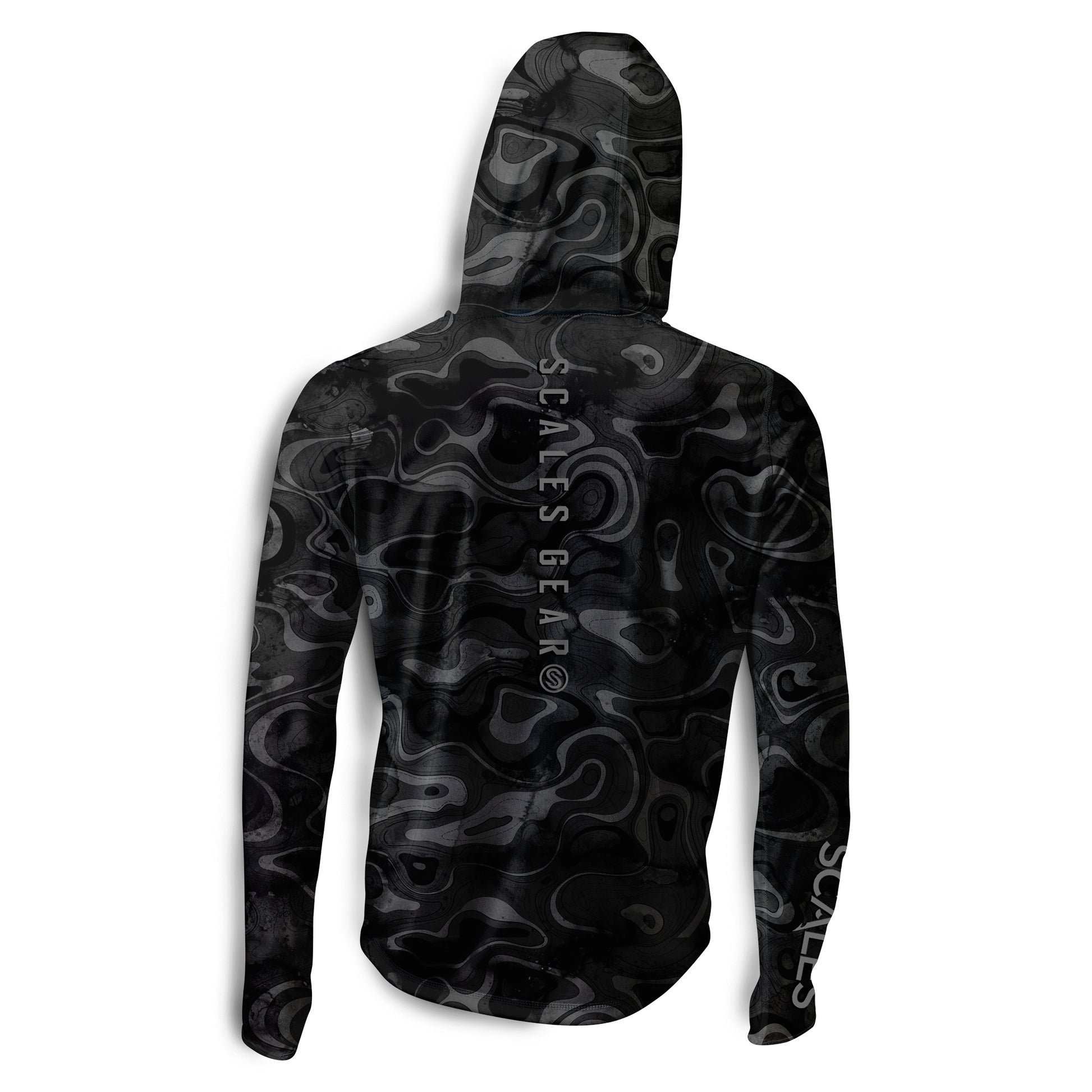 Scales Topo Hooded Long Sleeve Performance Shirt Grey, 2XLarge