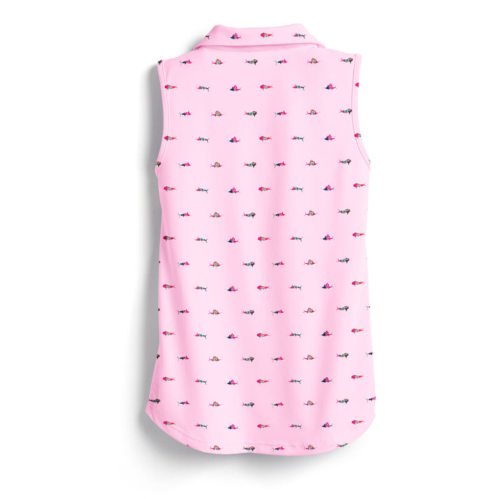 Trippy Fish Womens Sleeveless Polo